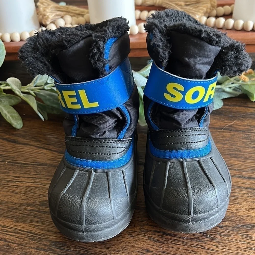 Sorel toddler winter boot Snow Commander black/super blue | size 8